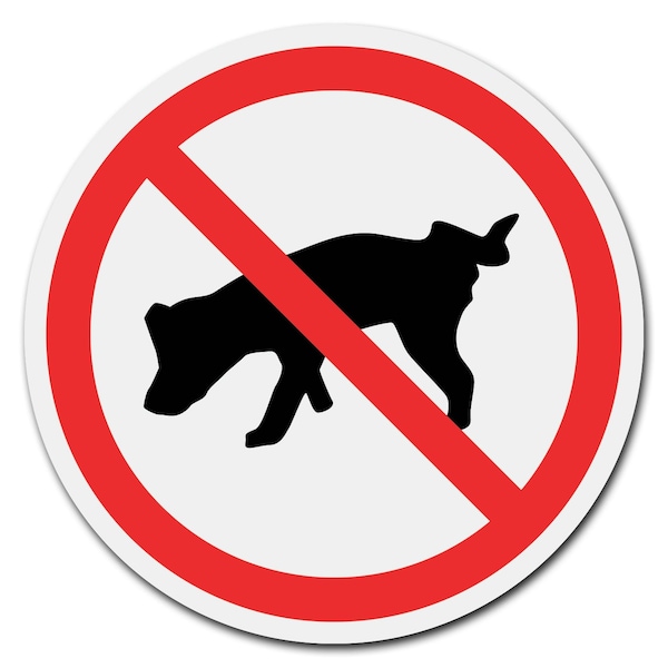 Corrugated Plastic Sign With Stakes 24in Circular-No Dog Pee